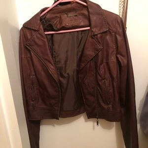 Brown leather jacket